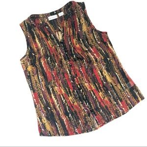 Liz Claiborne Sheer Print Petite Blouse  Small